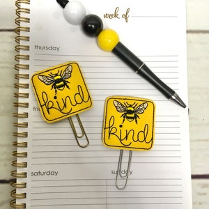 Clip per pianificatore Sii gentile, Clip per pianificatore ape gentile, Graffetta per carta Sii gentile, Graffetta per carta glitterata estiva, Graffetta per carta per pianificatore primaverile, Segnalibro Sii gentile