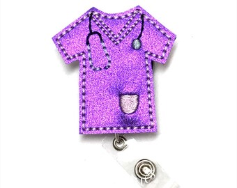 Scrub Top Badge Reel, Badge Topper, Nurse Badge Reel, RN Badge Reel, Nurse Gift, ID Badge Holder, Medical Badge Reel, Retractable Badge Reel