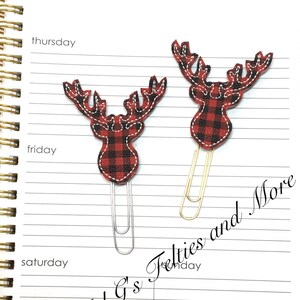 Stag Planner Clip, Christmas Planner Clip, Stag Paper Clip, Christmas Paper Clip, Planner Clip, Planner Accessory, Winter Planner