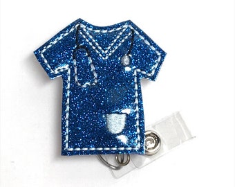 Scrub Top Badge Reel, Badge Reel, Nurse Badge Reel, RN Badge Reel, Nurse Gift, ID Badge Holder, Medical Badge Reel, Retractable Badge Reel