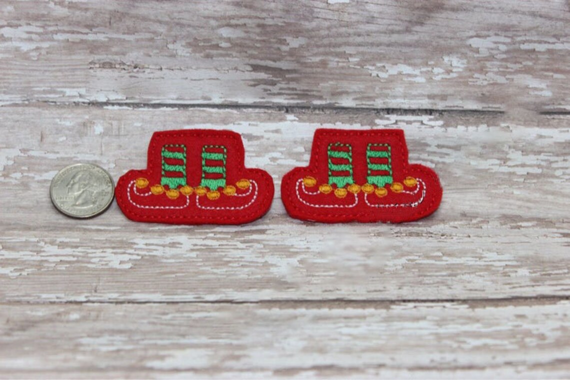 Zapatos de elfo de Navidad Feltie Set de dos zapatos de elfo Etsy