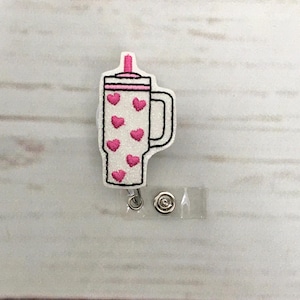 Valentines Day Badge Reel, Tumbler Badge Reel, Nurse Badge Reel, Heart Badge Reel, Interchangeable ID Badge Holder, Holiday Badge Topper