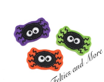 Spider Feltie, Halloween Feltie, Insect Felties, Halloween Felie Embellishment, Embroidered Felt, Trick or Treat Feltie, Creepy Feltie