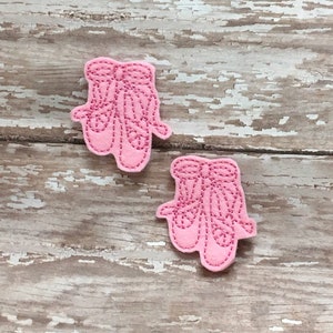 Ballet Slippers Feltie, Dance Shoes Feltie, Ballerina Feltie, Badge Reel Feltie, Embroidered Felt, Felt Applique Patch, Feltie Embellishment
