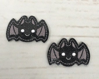 Bat Feltie, Halloween Feltie, Bat Felties, Halloween Felties, geborduurd vilt, dierlijke Feltie, dierentuin Feltie, vakantie Feltie versiering