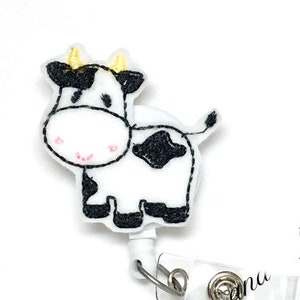 Cow Badge Reel, Animal Badge Reel, Nurse Badge Reel, RN Badge Reel, ID Badge Holder, Teacher Badge Reel, Retractable Badge Reel Badge Topper