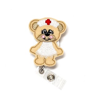 Teddy Bear Badge Reel, Medical Badge Reel, Nurse Badge Reel, NICU Badge Holder, RN Badge Reel, Nurse Gift, Interchangeable Badge Holder