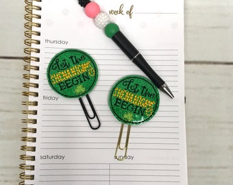 Shamrock Paper Clip, Shenanigans Paperclip, Clover Planner Clip, Nurse Planner Paper Clip, Shamrock Bookmark, St Patricks Day Paper Clip