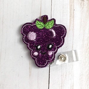 Grape Badge Reel, Fruit Badge Reel, Nurse Badge Reel, Badge Holder, RN Badge Reel, Nurse Gift, Teacher Badge Reel, Retractable Badge Holder