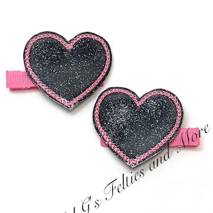 Barrette coeur, Noeud pour cheveux coeur, Barrette coeur pailletée, Noeud pour cheveux Saint-Valentin, Noeud pour cheveux brodé, Accessoire pour cheveux, Barrette pour tout-petit