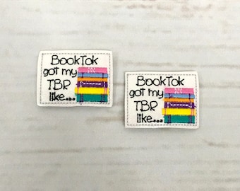 Book Feltie, Book Tok Feltie, Reading Feltie Embellishment, Library Feltie, Book Lover Gift, TBR list Feltie, Badge Reel Feltie,Glitter Felt