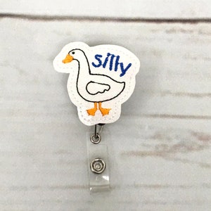 Silly Goose Badge Reel, Nurse Badge Reel, Animal Badge Holder, Glitter Badge Reel, RN Badge Reel, Teacher Badge Reel, Interchangeable Reel