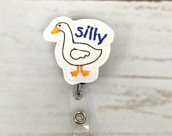 Silly Goose Badge Reel, Nurse Badge Reel, Animal Badge Holder, Glitter Badge Reel, RN Badge Reel, Teacher Badge Reel, Interchangeable Reel