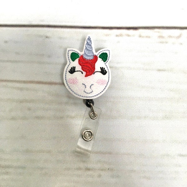 Christmas Badge Reel, Unicorn Badge Reel, Badge Reel Topper, Nurse Badge Reel, Holiday Badge Reel, Nurse Gift, Retractable Badge Holder