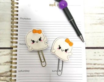 Ghost Planner Clip, Ghost Paper Clip, Halloween Planner Clip, Halloween Bookmark, Ghost Bookmark, Journal Clip, Teacher Paper Clip