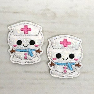 Christmas Feltie, Snowman Feltie, Snowman Nurse Feltie, Glitter Feltie Embellishment, Holiday Felties, Medical Feltie, Badge Reel Feltie