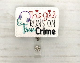 Crime Shows Badge Reel, Crime Junkie Badge Reel, Crime Documentary Badge Reel, Glitter Nurse Badge Reel, RN Badge Holder, Badge Reel Topper