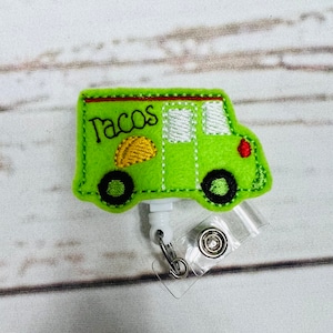 Taco Truck Badge Reel, Taco Badge Holder, Nurse Badge Reel, RN Badge Reel, Nurse Gift, Food Truck Badge Reel, Interchangeable Badge Reel