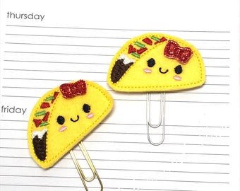 Taco Planner Clip, Taco Paper Clip, Taco Planner Clip, Book Mark, Planner Clip, Journal Clip, Planner Accessory, Gift,Teacher Gift