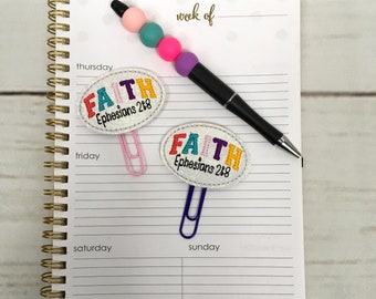 Faith Paper Clip, Inspiration Paper Clip, Christian Planner Clip, Teacher Paper Clip, Nurse Planner Clip, Faith Bookmark, Journal Clip