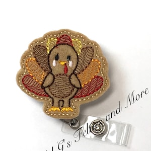 Turkey Badge Reel, Badge Reel, Nurse Badge Reel, Thanksgiving Badge, Badge Holder, Nurse Gift, Teacher Badge Reel, Retractable Badge Holder
