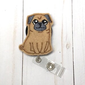 Pug Badge Reel, Pet Badge Reel, Nurse Badge Reel, Dog Badge Holder, Nurse Badge Holder, Nurse Gift,Teacher Badge Reel,Retractable Badge Reel