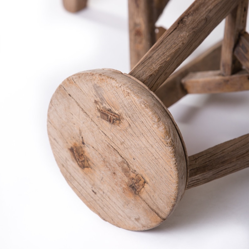 Chinese old antique round wooden Stool unique pieces, imported from China image 4