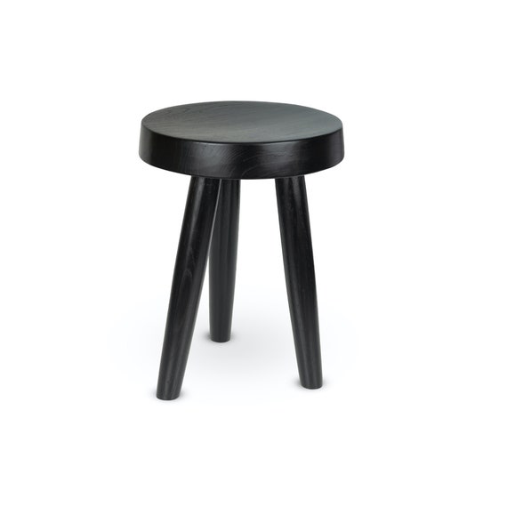 Small black wooden stool discount