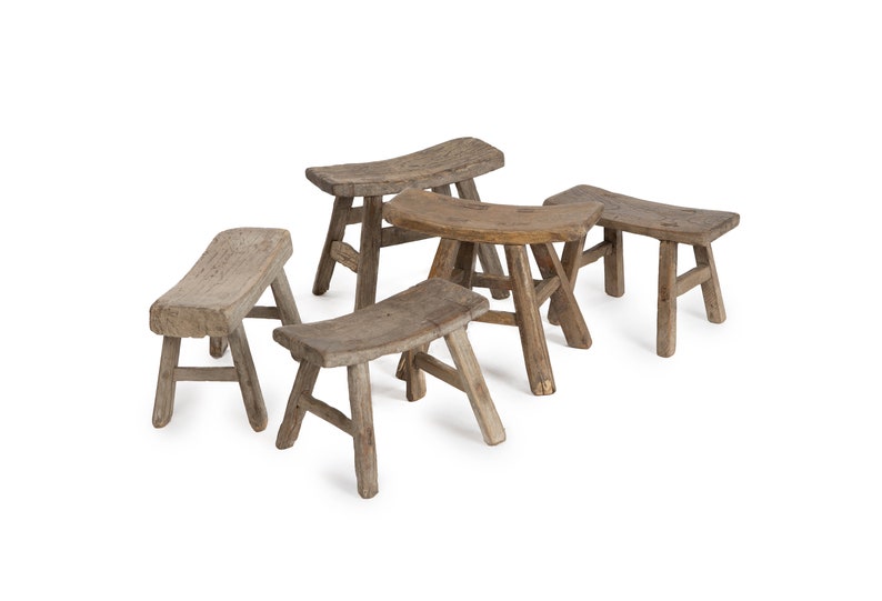 Chinese old antique mini wooden saddle stool unique pieces ...