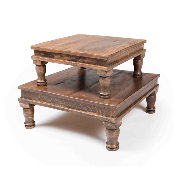 Traditional Chinese Wooden Sidetable Small Bajot Coffee Etsy