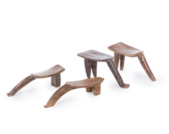 Authentic Lobi stools from Burkina Faso - Original antique African Lobi Tribe stools