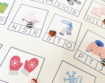 Winter Themed Literacy & Math Bundle - Winter Math Activity - Winter ABC Activity