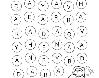 Uppercase Alphabet & Number Search and Find Dot Marker Printable - ABC Activity - Number Activity - Worksheet
