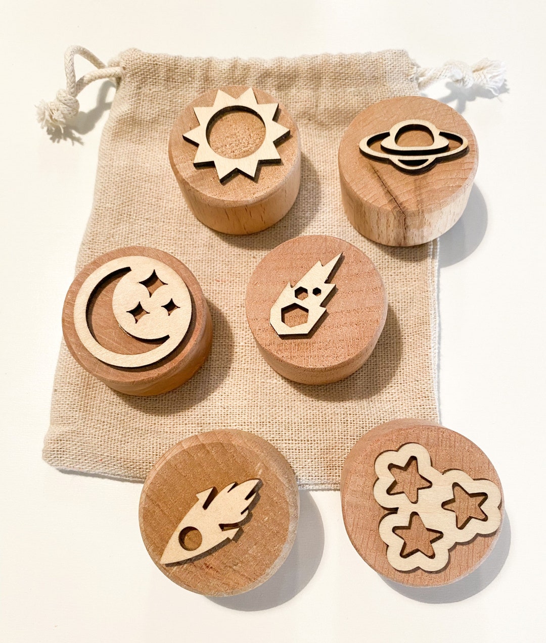 Outer Space Wooden Playdough Stamp Playdough Stamps Wooden Stamps Etsy