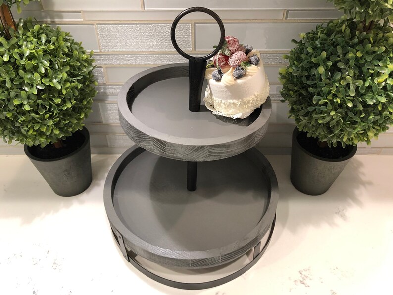 Tiered Tray 2 Tiered Tray Farmhouse Stand Farmhouse Etsy