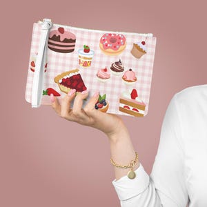 Süße Dessert Clutch Tasche, lustige Geldbörse, süßes Accessoire, Süßigkeiten Armband, Geschenk für Feinschmecker, Kuchen Liebhaber's Clutch, Geschenk für Sie, süße Clutch