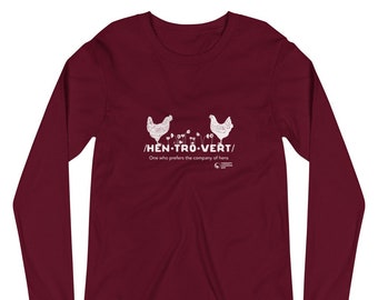 Hentrovert Chicken Long Sleeve Tee - Animal Lover Gift