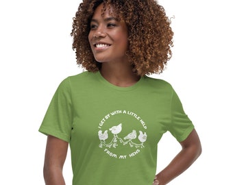 T-Shirt - Hühnchen-Liebhaber-T-Shirt für Frauen, Farm Chic