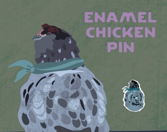 Chicken pin - enamel - backyard chickens - hens - folk art - therapy chickens - chicken lovers - Thelma and Louise