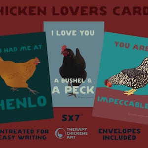 Stationnaire - Cartes de poulet - cartes de vœux vierges - art boho - art du poulet - imprimés d’oiseaux - amoureux du poulet - cadeaux de poulet - Saint-Valentin