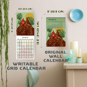 2024 Wall Calendar HENS & NATURE high quality writable planner backyard chicken lovers artsy folk bird art gifts image 2