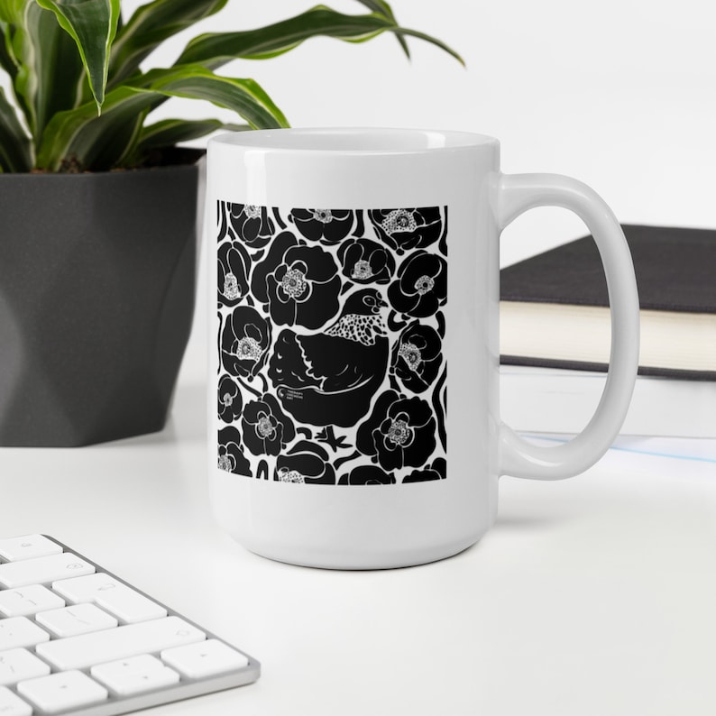 TherapyChickensArt Poppy Hen Mug - Thumbnail 3