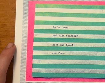 Reborn – A5 Risograph Print with Original Typewriter Text | Reflective Wall Art | Limited Edition Sweet Nothings Riso Print