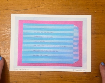 Uniformity – A5 Risograph Print with Original Typewriter Text | Minimalist Poetic Wall Art | Sweet Nothings Collection