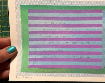 Planted – A5 Risograph Print with Typewriter Text | Sweet Nothings Series | Limited Edition Wall Art