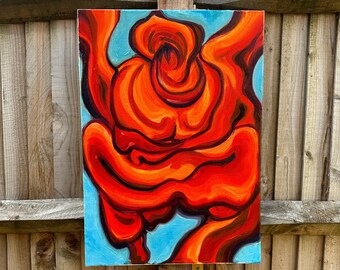 Out of Cerulean Blue&#39; - 50x70cm Original Oil Painting on Canvas - Contemporary Abstract Art