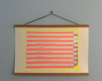 Inevitabilities – A2 Screenprint with Original Typewriter Text | Abstract Poetic Wall Art | Limited Edition Print