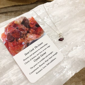 Colar de tarô de prata esterlina The Lovers Marquis Garnet