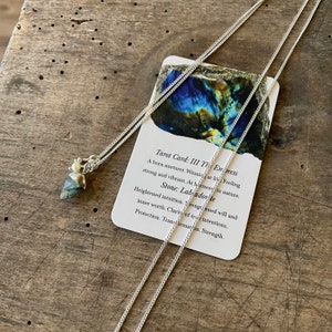 The Empress Labradorite Sterling Silver Long Tarot Necklace