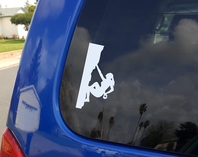 Female Rock Climbing Wall Decal, Interior Design, Outdoor Extreme ...